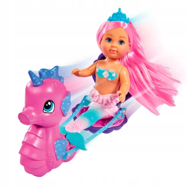 SIMBA ZESTAW EVI LOVE – LALKA SYRENKA Z POWOZEM 12 CM, MAGICZNA ZABAWA!