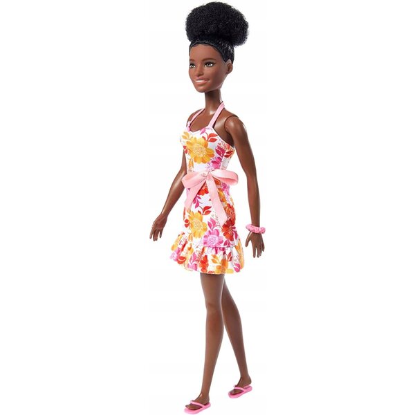 Barbie liebt den Ozean mit regenbogengestreiftem Kleid und recycelter rosa Brille