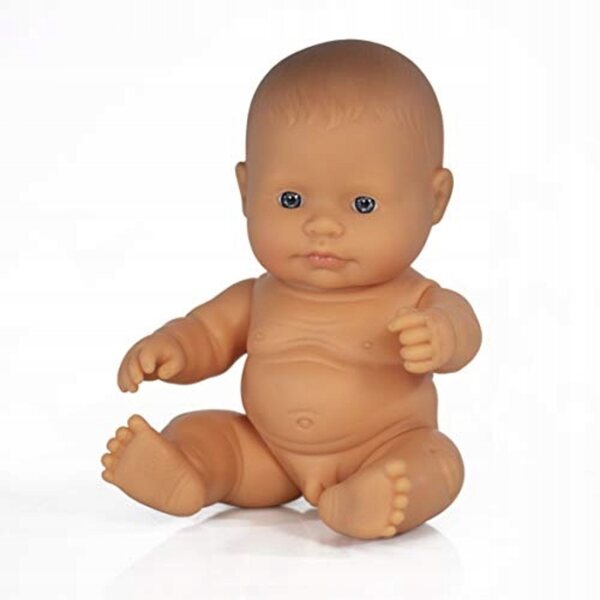 Miniland Baby Doll European Boy – Weiche und anatomische 21 cm große Puppe für Kinder