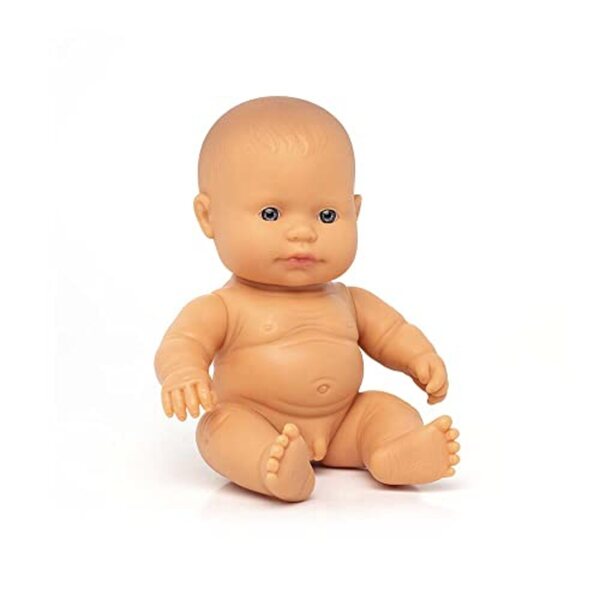 Miniland Baby Doll European Boy – Weiche und anatomische 21 cm große Puppe für Kinder