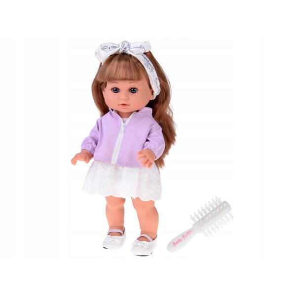 Bambola Jaśminka 38 cm con lunghi capelli e abito elegante bianco