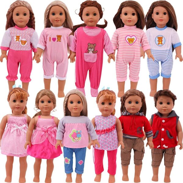 18 Zoll amerikanische Puppenkleidung – Odulu Casual Outfit Set für 43–46 cm große Puppen