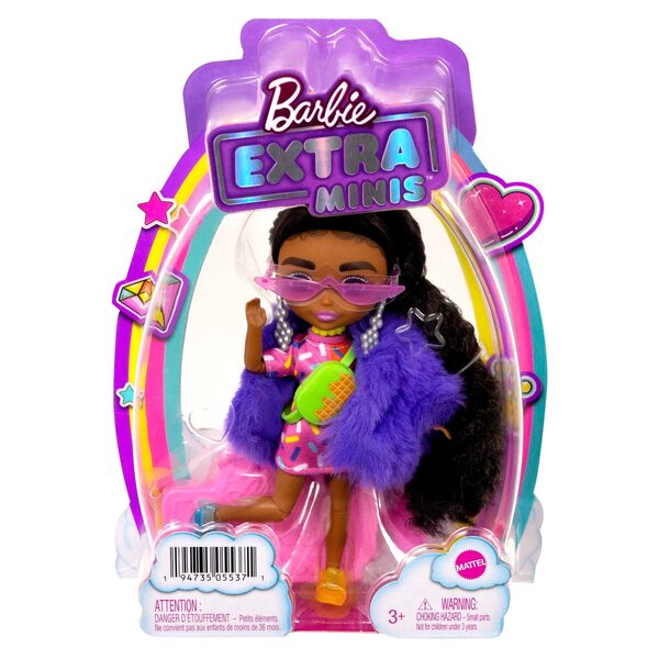 Barbie Extra Minis 14 cm große Modepuppe mit Zubehör und Ständer im Lieferumfang enthalten