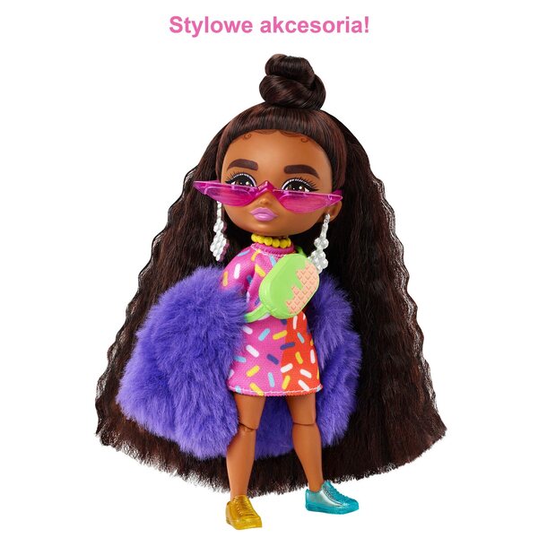 Barbie Extra Minis 14 cm große Modepuppe mit Zubehör und Ständer im Lieferumfang enthalten
