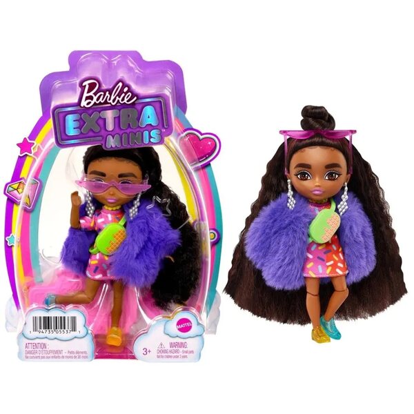 Barbie Extra Minis 14 cm große Modepuppe mit Zubehör und Ständer im Lieferumfang enthalten