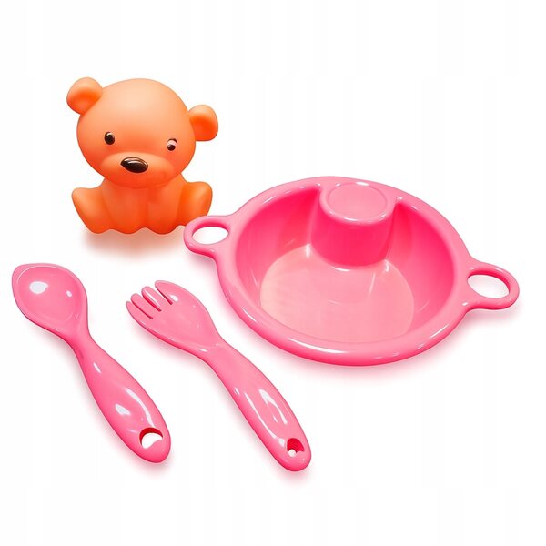 Set Accessori per Bambole Kit di Pasti con Ciotola, Forchetta e Cucchiaio