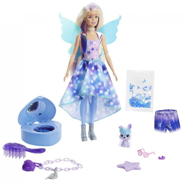 Barbie Color Reveal Fantasy-Fee mit Zubehör und Überraschungstier
