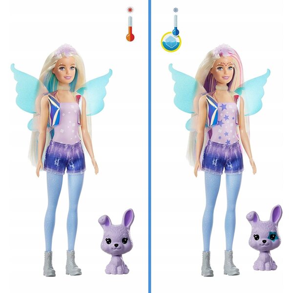Barbie Color Reveal Fantasy-Fee mit Zubehör und Überraschungstier