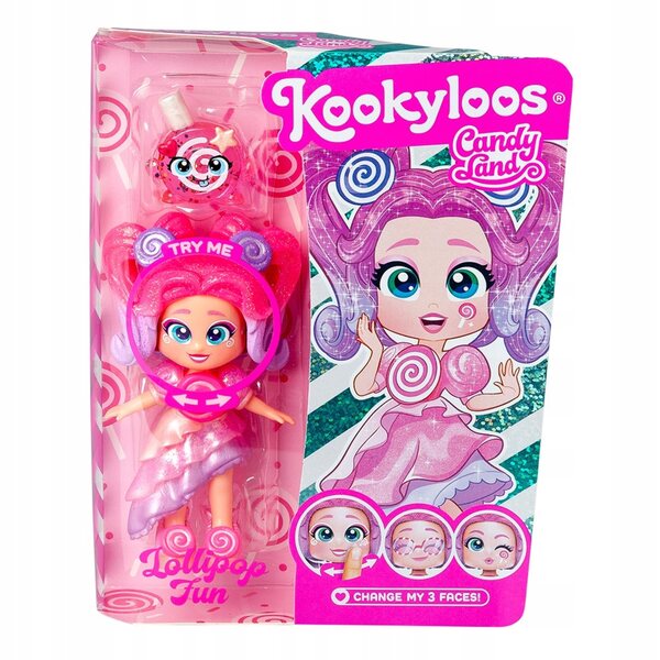 Kookyloos Cotton Candy Land Mini-Figur mit Zubehör und wechselbaren Gesichtern