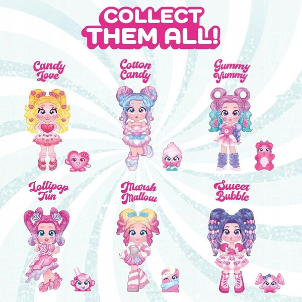 Kookyloos Cotton Candy Land Mini-Figur mit Zubehör und wechselbaren Gesichtern