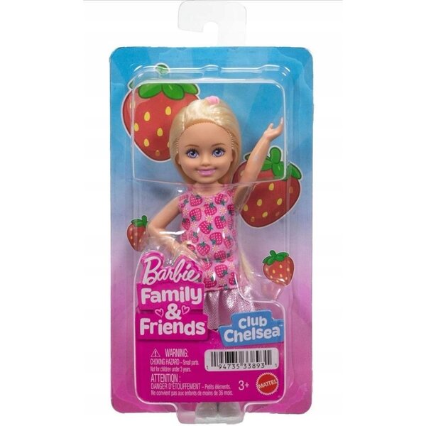 Barbie Chelsea und ihre Freunde mit Erdbeerkleid – Spielzeug für Kinder ab 3 Jahren