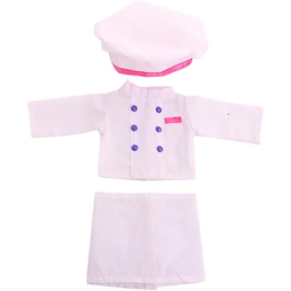 Kleidung für amerikanische Puppen 18 Zoll – Chef-Set 3-teilig von Odulu