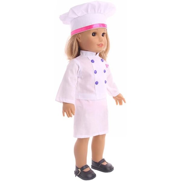 Kleidung für amerikanische Puppen 18 Zoll – Chef-Set 3-teilig von Odulu