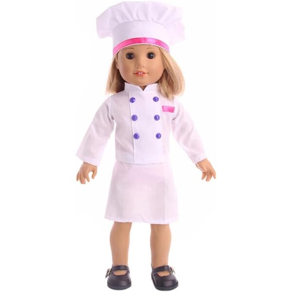 Kleidung für amerikanische Puppen 18 Zoll – Chef-Set 3-teilig von Odulu