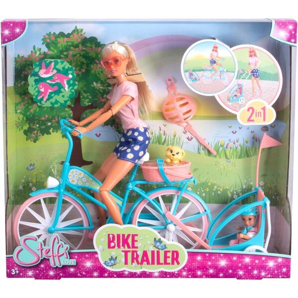 Steffi Love con bici e passeggino per bambola, giocattolo ideale per bambini 3+