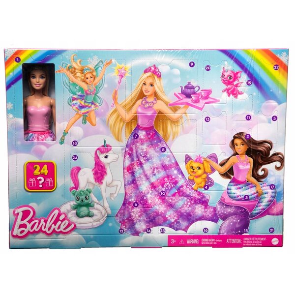 Barbie Dreamtopia Adventskalender 2023 mit 24 Überraschungen und Zubehör