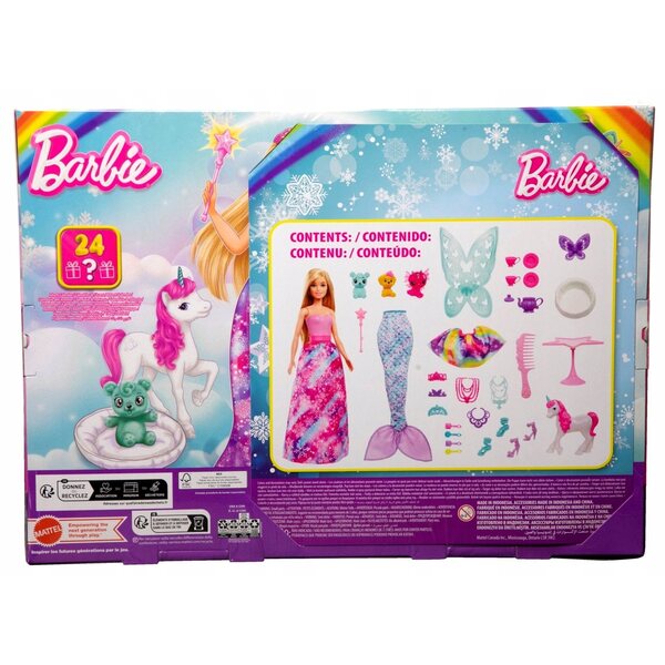 Barbie Dreamtopia Adventskalender 2023 mit 24 Überraschungen und Zubehör
