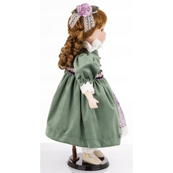 Elegante bambola decorativa in porcellana alta 46 cm, stile classico e raffinato