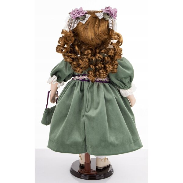 Elegante bambola decorativa in porcellana alta 46 cm, stile classico e raffinato