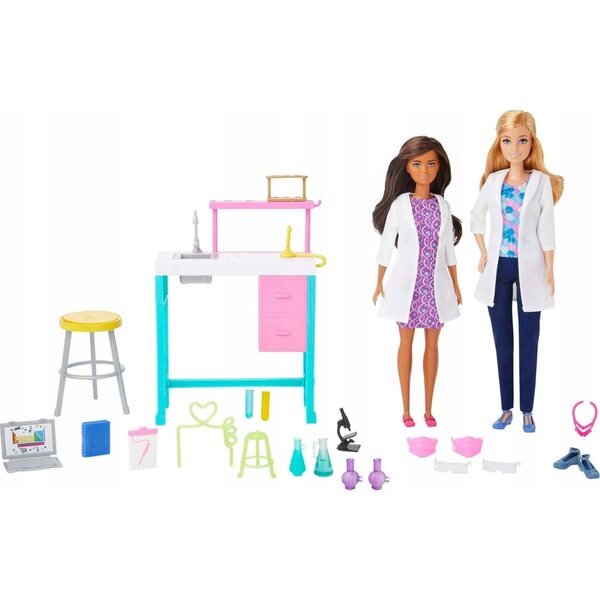 Barbie Career Science Laboratory Set mit Zubehör für Kinder ab 3 Jahren