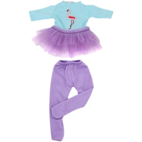 18-Zoll-Puppenkleidungsset mit Flamingokleid und Leggings – Odulu