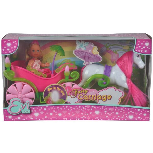 Bambola Simba Evi Love in carrozza da favola con cavallo per ragazze 3+
