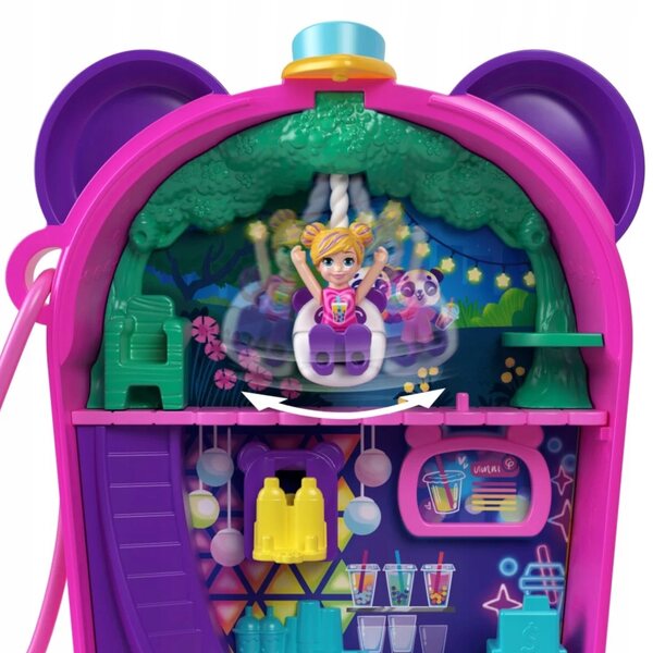 Polly Pocket Bubble Tea Pandy - Ensemble de jeu compact avec panda et accessoires pour filles