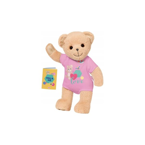 Rosa Baby Born Bär 36 cm mit weicher Stoffkleidung und Accessoires