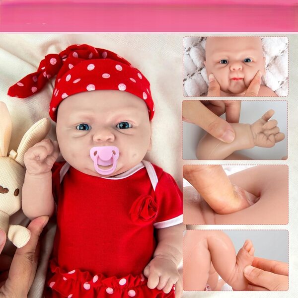 Lella Reborn Baby Girl 48 cm realistisches Silikon für Neugeborene, weich und detailliert