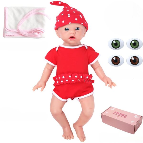 Lella Reborn Baby Girl 48 cm realistisches Silikon für Neugeborene, weich und detailliert