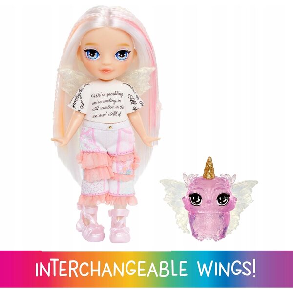 Bambola Fata Sorellina Arcobaleno Alta Opale Littles Fantasy Fairies 14 cm