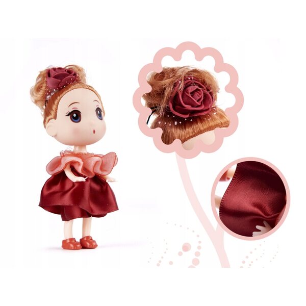 Set 4 Bambole per Casa delle Bambole 12 cm con Ragazzi e Ragazze, Eleganti e Mobili