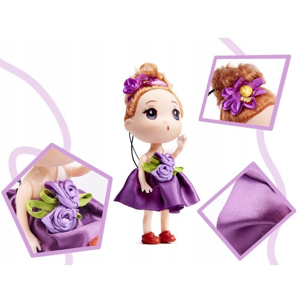 Set 4 Bambole per Casa delle Bambole 12 cm con Ragazzi e Ragazze, Eleganti e Mobili