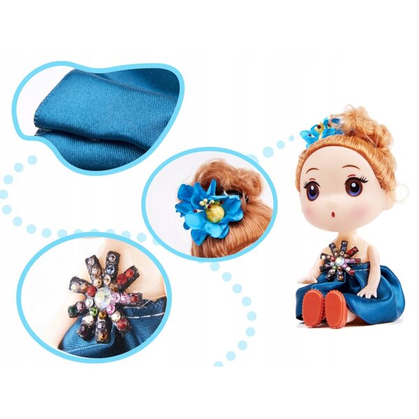 Set 4 Bambole per Casa delle Bambole 12 cm con Ragazzi e Ragazze, Eleganti e Mobili