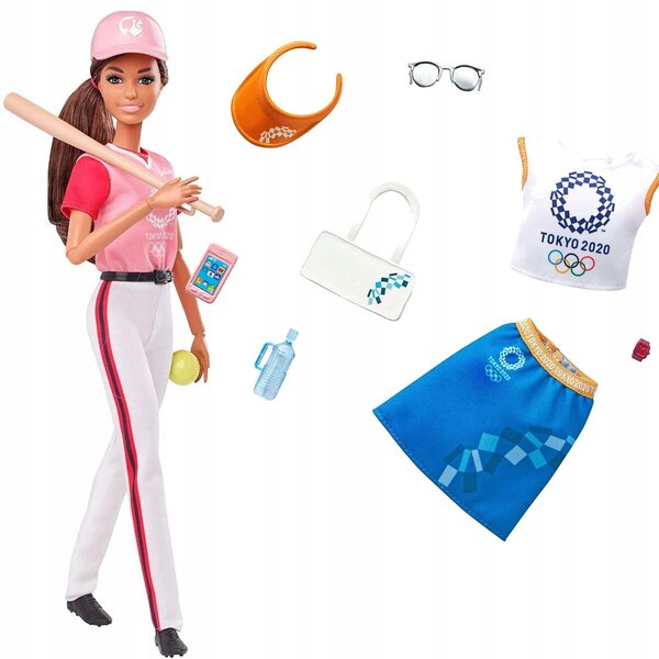 Barbie Olimpionica Softball con Accessori Ufficiali e Medaglia - Mattel