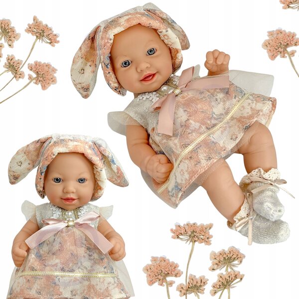 WOOPIE ROYAL Baby Doll 24 cm in abiti da coniglietto realistici e morbidi