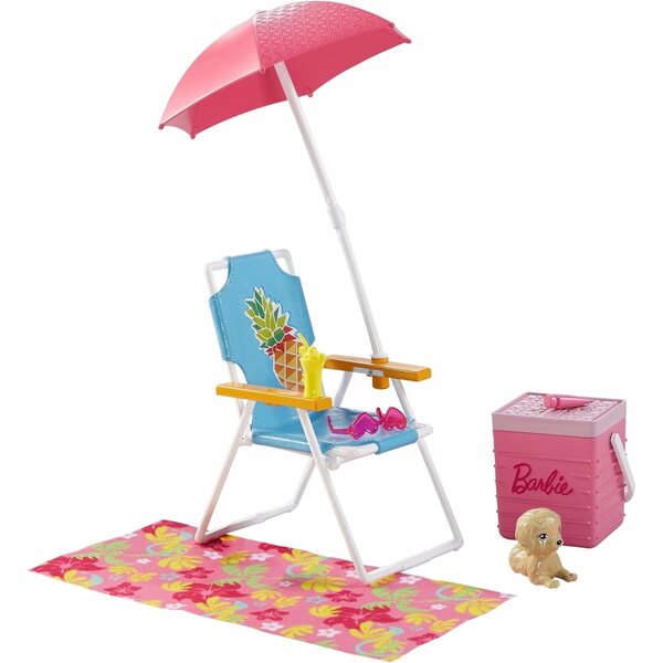 Barbie-Entspannungszubehörset mit Hund – ohne Puppe – 27 cm