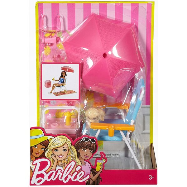 Barbie-Entspannungszubehörset mit Hund – ohne Puppe – 27 cm