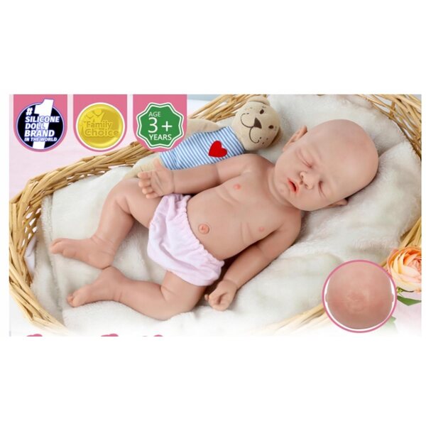 Bambola in silicone Vollence ragazzo 31 cm realistica, impermeabile e morbida