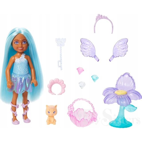 Barbie Chelsea Fairy Set 14 cm mit Flügeln, Tieren und Zubehör Mattel