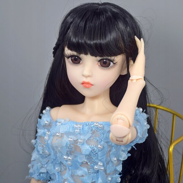 Bambola BJD principessa 60 cm fatta a mano con abbigliamento completo e accessori