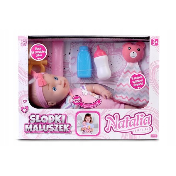 Bambola Natalia Bobas 39 cm con accessori, parla e piange Art