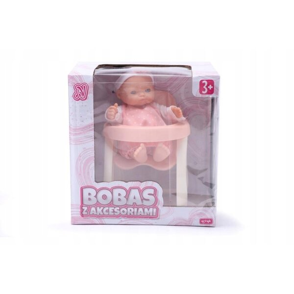 Bambola Bobas Natalia con Accessori e Seggiolone 11 cm Artyk per bimbi 3+
