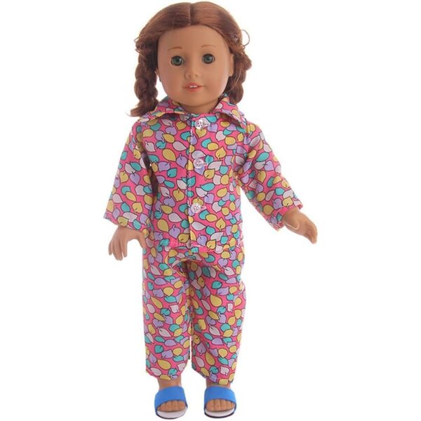 18-Zoll-Puppenkleidung mit Blätter-Pyjama – 2-teiliges Sommerset