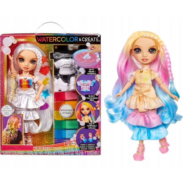 Set bambola Rainbow High Creative per dipingere con occhi marroni per bambini