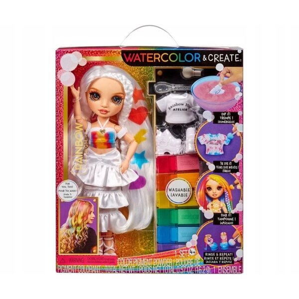 Set bambola Rainbow High Creative per dipingere con occhi marroni per bambini