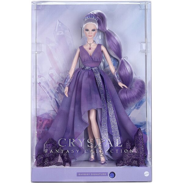 Barbie Crystal Fantasy collezione con ametista, bambola alta 29 cm