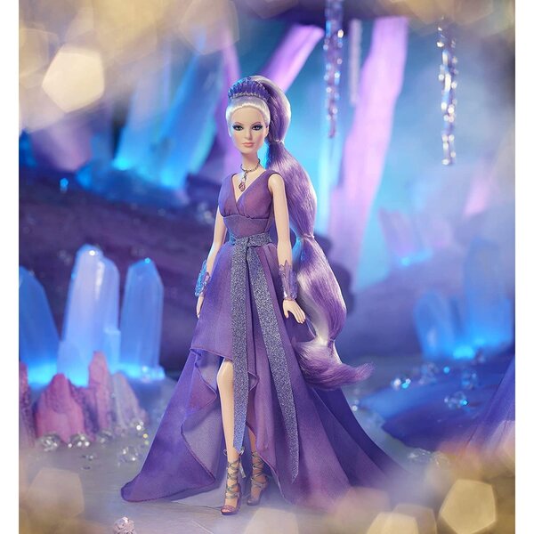Barbie Crystal Fantasy collezione con ametista, bambola alta 29 cm