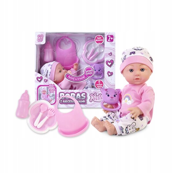 Bambola Natalia Bobas Interattiva con Suoni e Accessori 30 cm per Bambini 2+