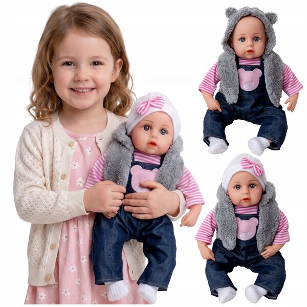 Bobas Doris 45 cm interaktive Puppe mit Geräuschen, weich und angezogen